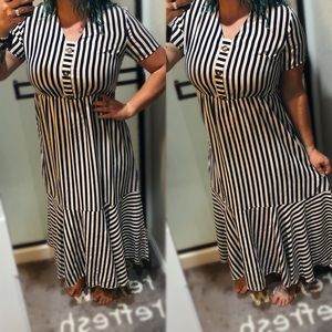 Stripe Maxi Dress Large